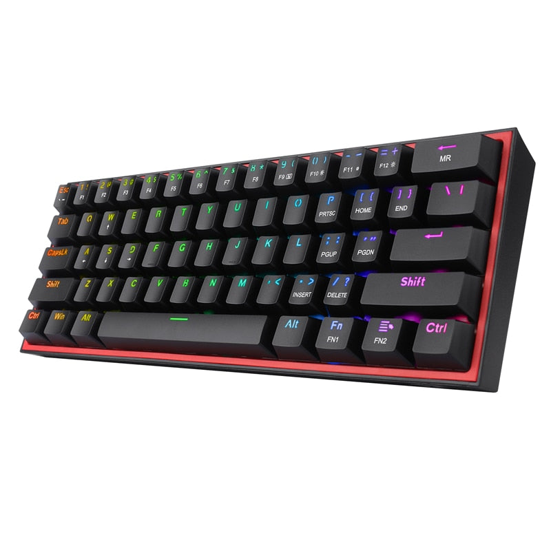 Black mechanical keyboard with red linear switches
